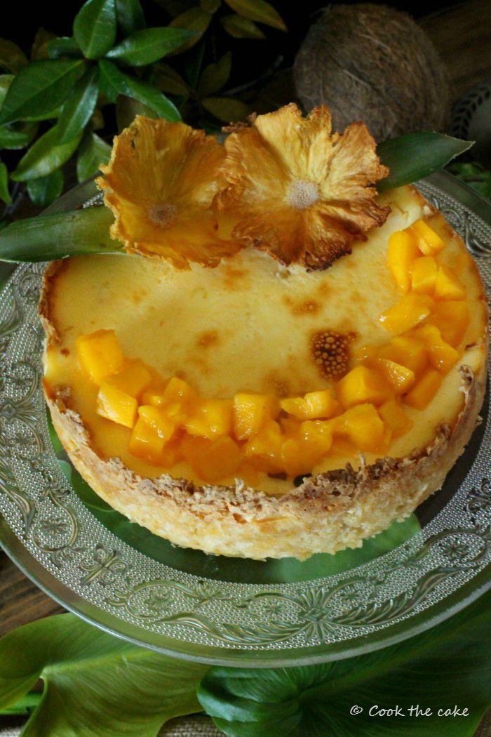 Cheesecake Tropical de Mango y Coco: Un Festín de Sabores Exóticos